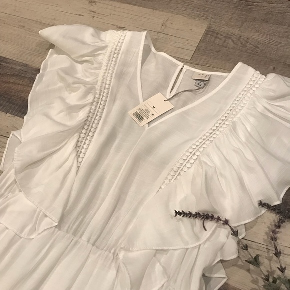 NWT Boho White Mini Dress - Picture 3 of 7